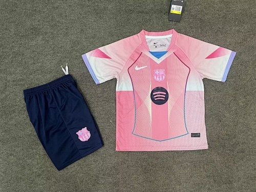 Tenue enfant FC Barcelone 2025/26 - édition spéciale bleu royal rose
